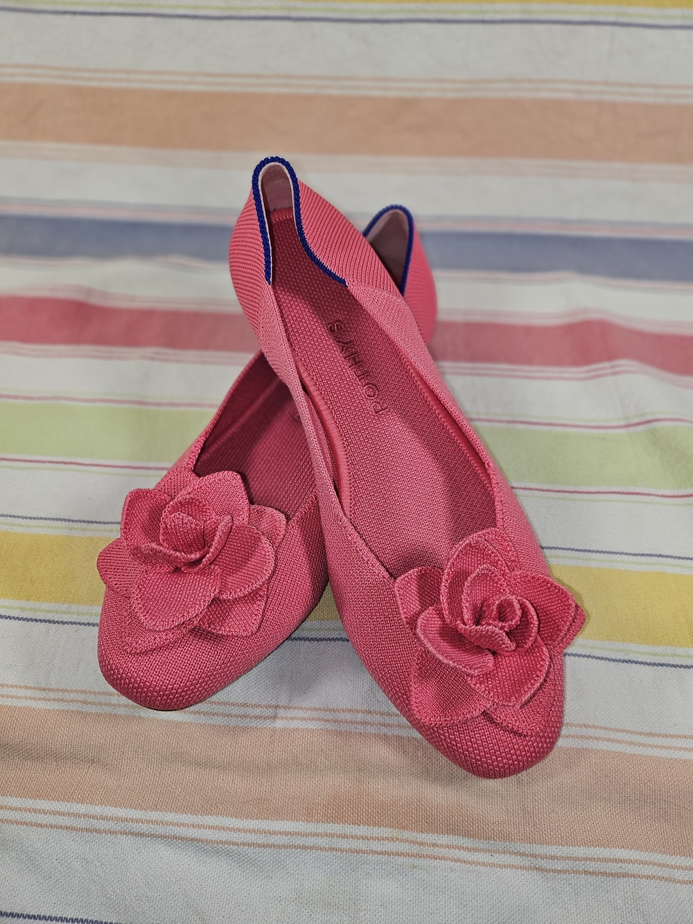 Rothy's Pink Floral Ballet Flats - Women's Comfortable Slip-On